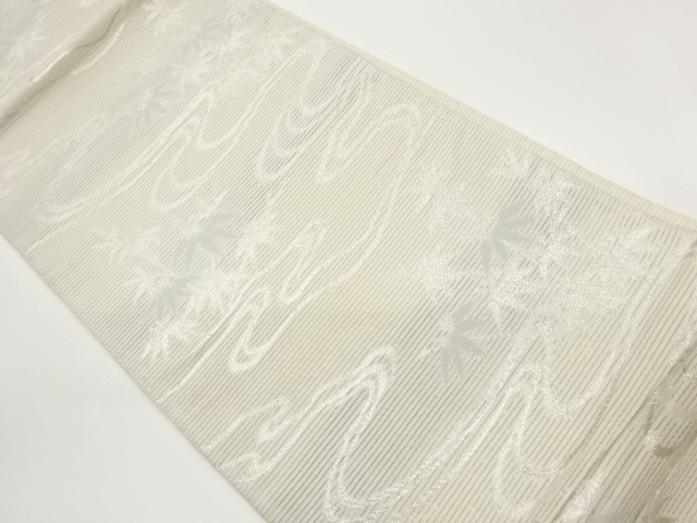 JAPANESE FUKURO OBI FOR SUMMER / WOVEN MAPLE LEAVES